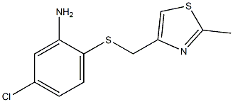 5-chloro-2-{[(2-methyl-1,3-thiazol-4-yl)methyl]sulfanyl}aniline,,结构式