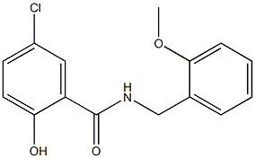 5-chloro-2-hydroxy-N-[(2-methoxyphenyl)methyl]benzamide,,结构式