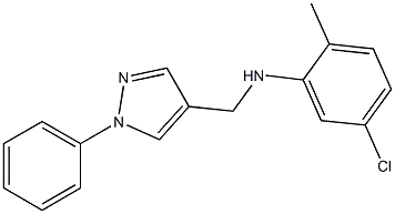 5-chloro-2-methyl-N-[(1-phenyl-1H-pyrazol-4-yl)methyl]aniline 化学構造式