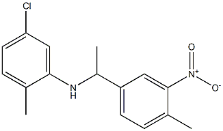 5-chloro-2-methyl-N-[1-(4-methyl-3-nitrophenyl)ethyl]aniline Structure