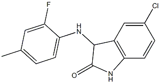 5-chloro-3-[(2-fluoro-4-methylphenyl)amino]-2,3-dihydro-1H-indol-2-one Structure