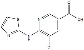 5-chloro-6-(1,3-thiazol-2-ylamino)pyridine-3-carboxylic acid Struktur