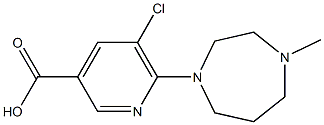 5-chloro-6-(4-methyl-1,4-diazepan-1-yl)pyridine-3-carboxylic acid 化学構造式