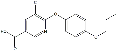 5-chloro-6-(4-propoxyphenoxy)pyridine-3-carboxylic acid 化学構造式