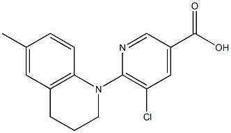 5-chloro-6-(6-methyl-1,2,3,4-tetrahydroquinolin-1-yl)pyridine-3-carboxylic acid Struktur