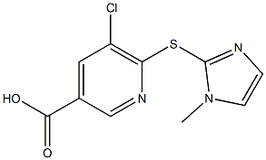 5-chloro-6-[(1-methyl-1H-imidazol-2-yl)sulfanyl]pyridine-3-carboxylic acid, 1019324-90-3, 结构式