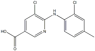 5-chloro-6-[(2-chloro-4-methylphenyl)amino]pyridine-3-carboxylic acid Struktur