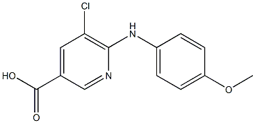5-chloro-6-[(4-methoxyphenyl)amino]pyridine-3-carboxylic acid Struktur