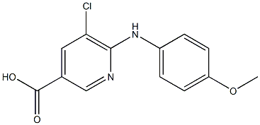 5-chloro-6-[(4-methoxyphenyl)amino]pyridine-3-carboxylic acid,,结构式