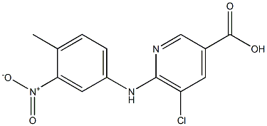 5-chloro-6-[(4-methyl-3-nitrophenyl)amino]pyridine-3-carboxylic acid Struktur