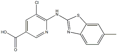  5-chloro-6-[(6-methyl-1,3-benzothiazol-2-yl)amino]pyridine-3-carboxylic acid