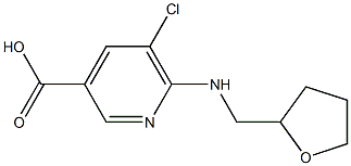 5-chloro-6-[(oxolan-2-ylmethyl)amino]pyridine-3-carboxylic acid,,结构式