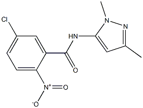 5-chloro-N-(1,3-dimethyl-1H-pyrazol-5-yl)-2-nitrobenzamide 结构式