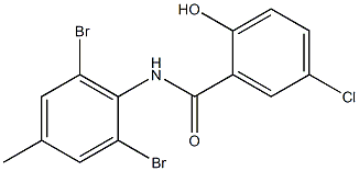 5-chloro-N-(2,6-dibromo-4-methylphenyl)-2-hydroxybenzamide,,结构式