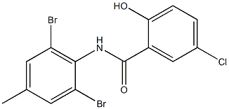 5-chloro-N-(2,6-dibromo-4-methylphenyl)-2-hydroxybenzamide Struktur