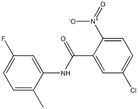 5-chloro-N-(5-fluoro-2-methylphenyl)-2-nitrobenzamide,,结构式