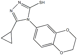 5-cyclopropyl-4-(2,3-dihydro-1,4-benzodioxin-6-yl)-4H-1,2,4-triazole-3-thiol 结构式