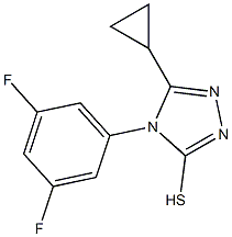 5-cyclopropyl-4-(3,5-difluorophenyl)-4H-1,2,4-triazole-3-thiol,,结构式