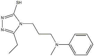 5-ethyl-4-{3-[methyl(phenyl)amino]propyl}-4H-1,2,4-triazole-3-thiol,,结构式