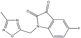 5-fluoro-1-[(3-methyl-1,2,4-oxadiazol-5-yl)methyl]-2,3-dihydro-1H-indole-2,3-dione 结构式