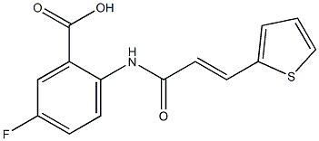 5-fluoro-2-[3-(thiophen-2-yl)prop-2-enamido]benzoic acid Struktur