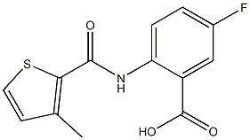 5-fluoro-2-{[(3-methylthien-2-yl)carbonyl]amino}benzoic acid Structure