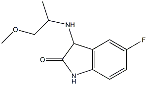 5-fluoro-3-[(1-methoxypropan-2-yl)amino]-2,3-dihydro-1H-indol-2-one,,结构式