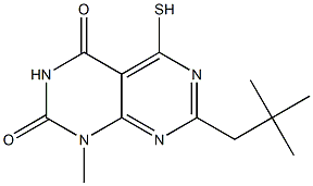 5-mercapto-1-methyl-7-neopentylpyrimido[4,5-d]pyrimidine-2,4(1H,3H)-dione,,结构式