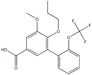 5-methoxy-6-propoxy-2'-(trifluoromethoxy)-1,1'-biphenyl-3-carboxylic acid Struktur