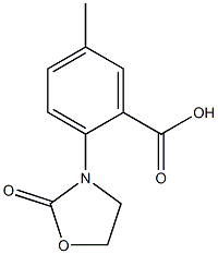 5-methyl-2-(2-oxo-1,3-oxazolidin-3-yl)benzoic acid Struktur