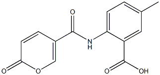 5-methyl-2-{[(2-oxo-2H-pyran-5-yl)carbonyl]amino}benzoic acid,,结构式