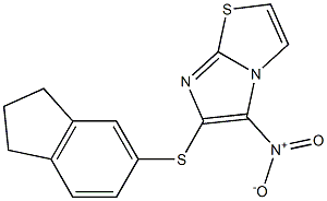 6-(2,3-dihydro-1H-inden-5-ylthio)-5-nitroimidazo[2,1-b][1,3]thiazole Structure