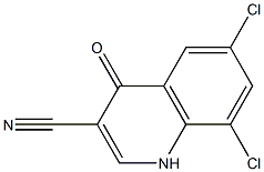 6,8-dichloro-4-oxo-1,4-dihydroquinoline-3-carbonitrile 结构式