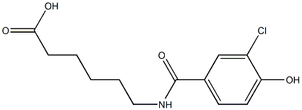 6-[(3-chloro-4-hydroxyphenyl)formamido]hexanoic acid Struktur