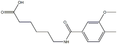 6-[(3-methoxy-4-methylphenyl)formamido]hexanoic acid 化学構造式