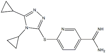 6-[(4,5-dicyclopropyl-4H-1,2,4-triazol-3-yl)sulfanyl]pyridine-3-carboximidamide