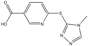 6-[(4-methyl-4H-1,2,4-triazol-3-yl)sulfanyl]pyridine-3-carboxylic acid,,结构式