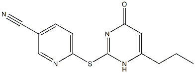 6-[(4-oxo-6-propyl-1,4-dihydropyrimidin-2-yl)sulfanyl]pyridine-3-carbonitrile Struktur