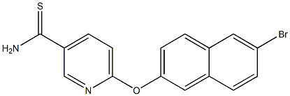 6-[(6-bromonaphthalen-2-yl)oxy]pyridine-3-carbothioamide Struktur