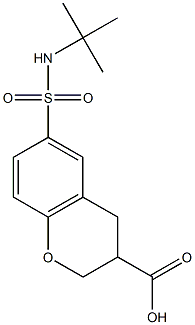 6-[(tert-butylamino)sulfonyl]chromane-3-carboxylic acid,,结构式