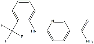 6-{[2-(trifluoromethyl)phenyl]amino}pyridine-3-carbothioamide,,结构式