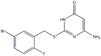 6-amino-2-{[(5-bromo-2-fluorophenyl)methyl]sulfanyl}-3,4-dihydropyrimidin-4-one Struktur