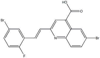 6-bromo-2-[(E)-2-(5-bromo-2-fluorophenyl)vinyl]quinoline-4-carboxylic acid,,结构式