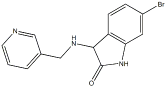 6-bromo-3-[(pyridin-3-ylmethyl)amino]-2,3-dihydro-1H-indol-2-one 化学構造式