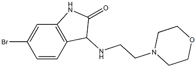 6-bromo-3-{[2-(morpholin-4-yl)ethyl]amino}-2,3-dihydro-1H-indol-2-one,,结构式