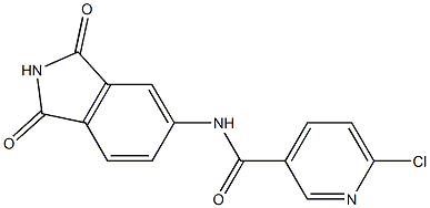 6-chloro-N-(1,3-dioxo-2,3-dihydro-1H-isoindol-5-yl)pyridine-3-carboxamide 化学構造式