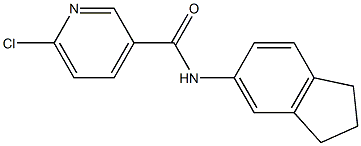 6-chloro-N-(2,3-dihydro-1H-inden-5-yl)pyridine-3-carboxamide,,结构式