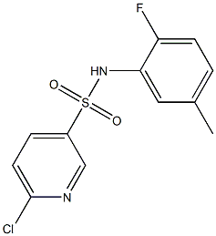 6-chloro-N-(2-fluoro-5-methylphenyl)pyridine-3-sulfonamide Struktur