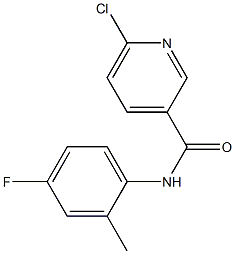 6-chloro-N-(4-fluoro-2-methylphenyl)pyridine-3-carboxamide,,结构式