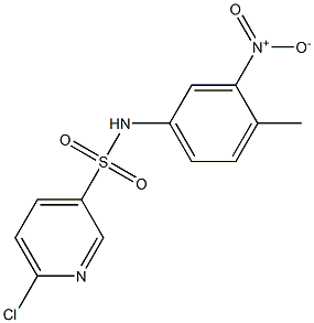 6-chloro-N-(4-methyl-3-nitrophenyl)pyridine-3-sulfonamide,,结构式